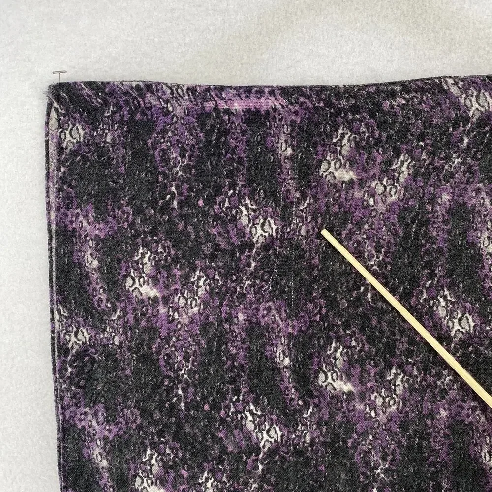 Scarf Womens OS Wool Blend Gauze Animal Print Snood Infinity Purple 19